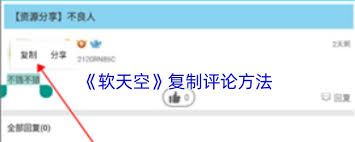 软天空如何复制他人评论