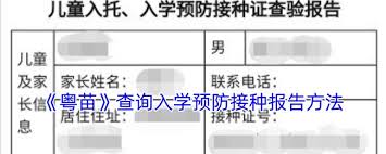 粤苗如何查询入学预防接种检验报告