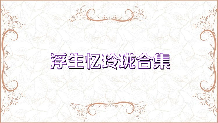 浮生忆玲珑合集