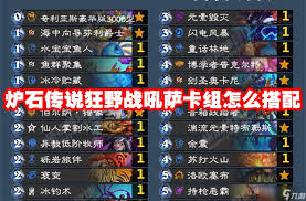 炉石传说狂野战吼萨卡组搭配技巧