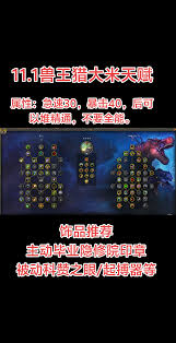 魔兽世界11.1兽王猎大米如何天赋加点