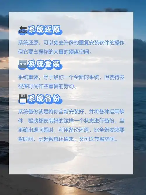 系统还原与系统重装的差异在哪